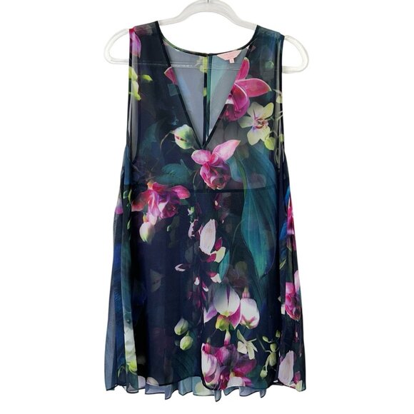 Ted Baker London Swim Cover Up Babydoll Women’s Size Small Floral Sheer - Picture 1 of 9